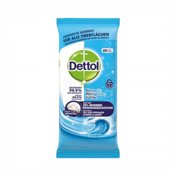Dettol Allzweck-Reinigungstücher Ozeanfrische, 60 Stück